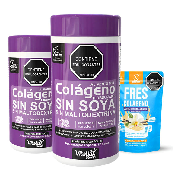 Kit Colágeno Hidrolizado Vitaliah Vainilla X2 + Doypack Vainilla Nf - Imagen 1