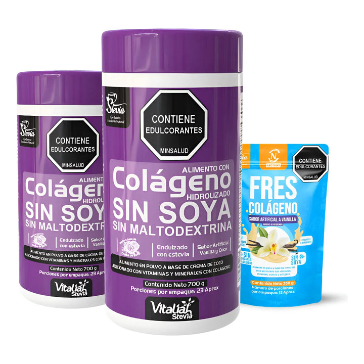 Kit Colágeno Hidrolizado Vitaliah Vainilla X2 + Doypack Vainilla Nf - Imagen 1