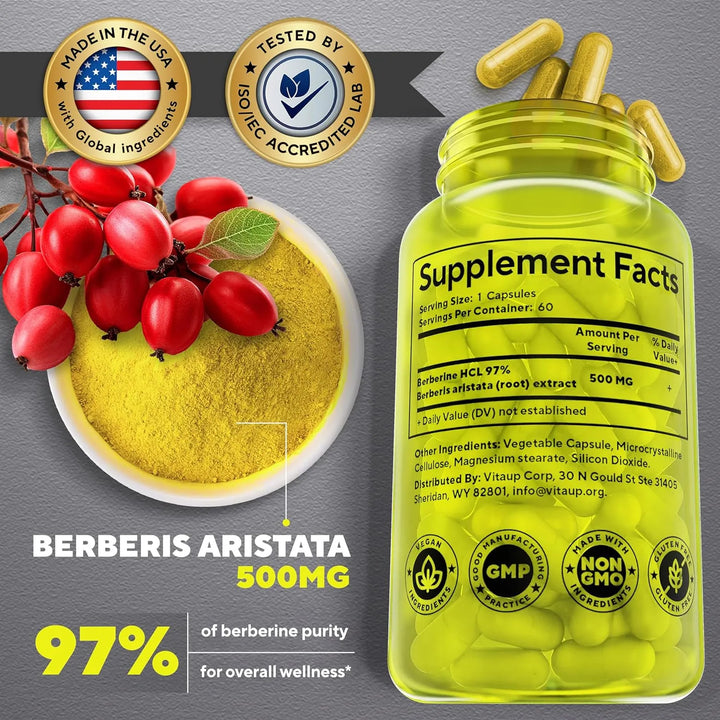 Berberina 500 Mg 97% Pureza Control De Peso Fabricada En Est - Imagen 5