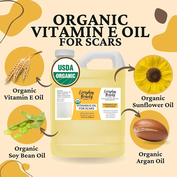 Aceite Orgánico De Vitamina E 946 Mililitros Natural Ligero - Imagen 6