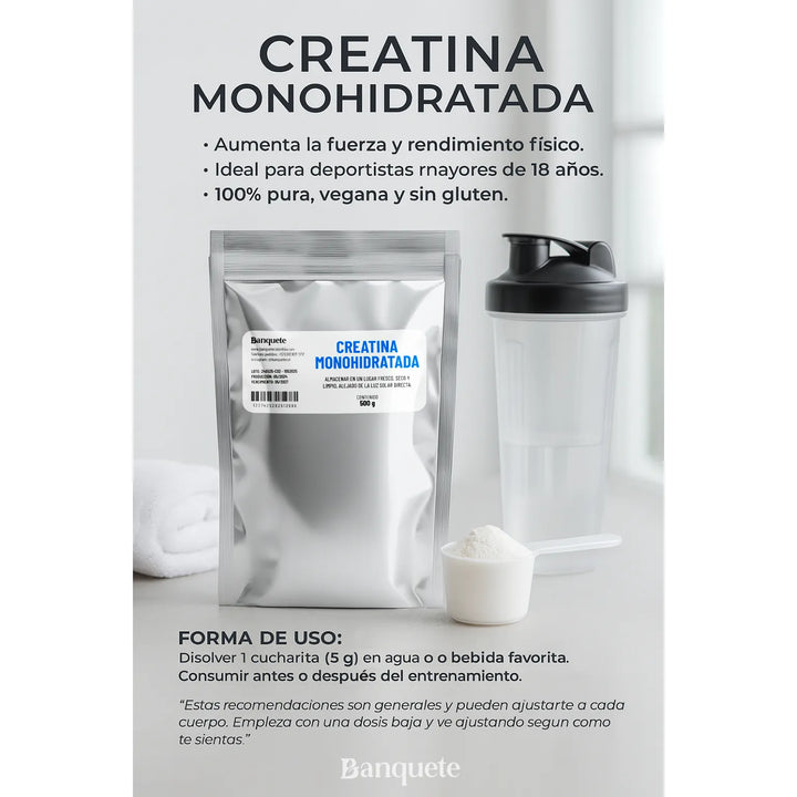 Creatine Monohydrate X500g En Polvo 100% Puro - Imagen 2