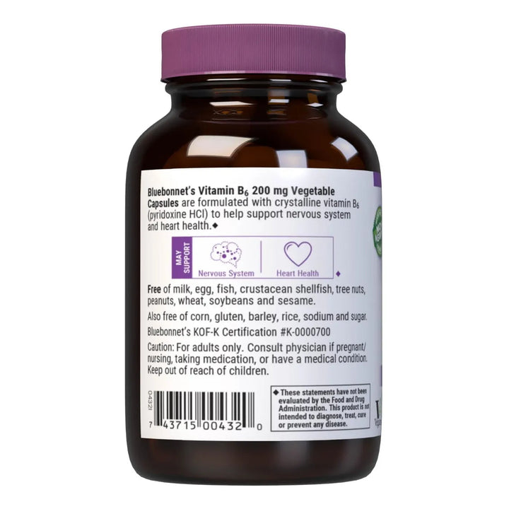 Cápsulas Vegetales Vitamina B6 200 Mg Salud Cardiovascular S - Imagen 3