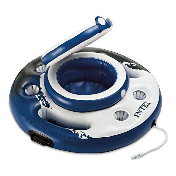 Intex Mega Chill Enfriador Flotante Inflable Con Refrigerador Y Portavasos
