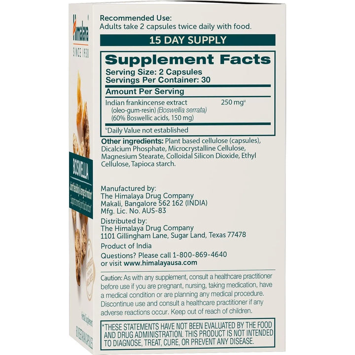 Apoyo Articular Himalaya 250 Mg 60 Cápsulas Movilidad Flexib - Imagen 2
