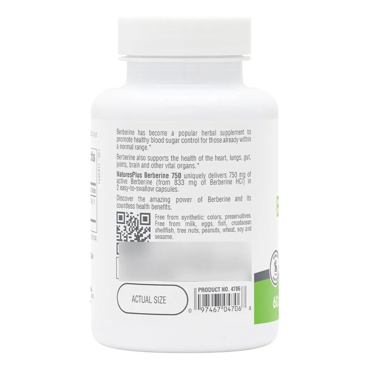 Berberina 750 Mg 60 Cápsulas Apoyo Metabolismo Saludable 30 - Imagen 3