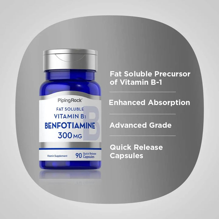 Benfotiamina 300mg 90 Cápsulas Vitamina B1 Soluble En Grasa - Imagen 4