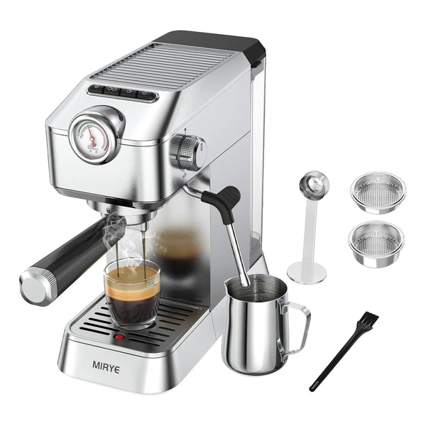 Máquina De Café Expreso 20 Bares Acero Inoxidable Para Café Perfecto En Casa