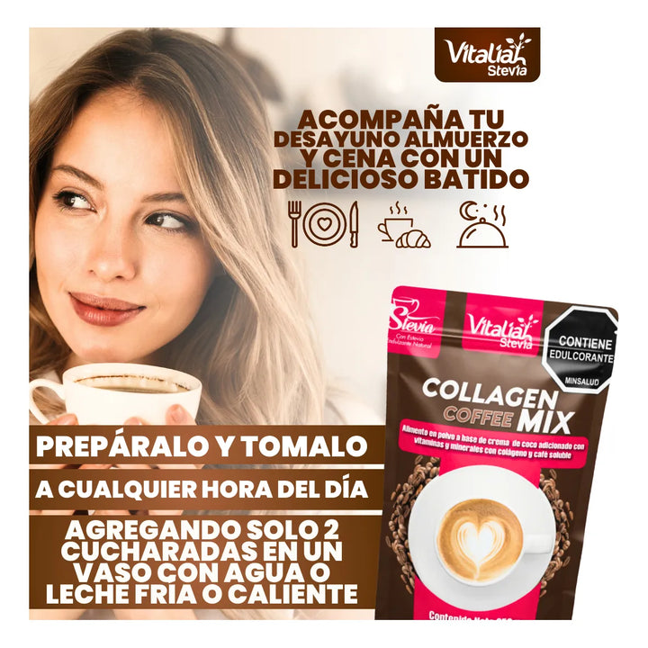 Doypack Colágeno Coffee Plus Vitaliah 250g - Imagen 3