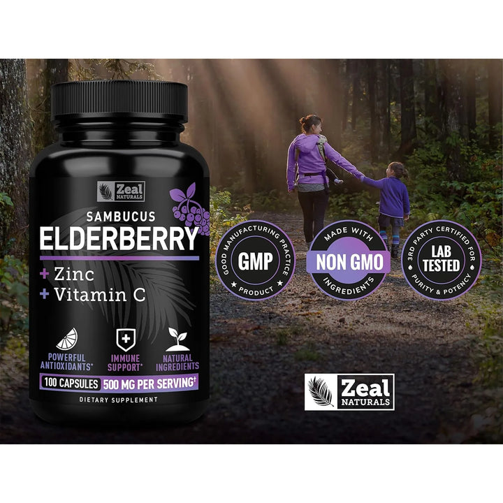 Cápsulas De Saúco Y Zinc Con Vitamina C 500 Mg Para Apoyo In - Imagen 5