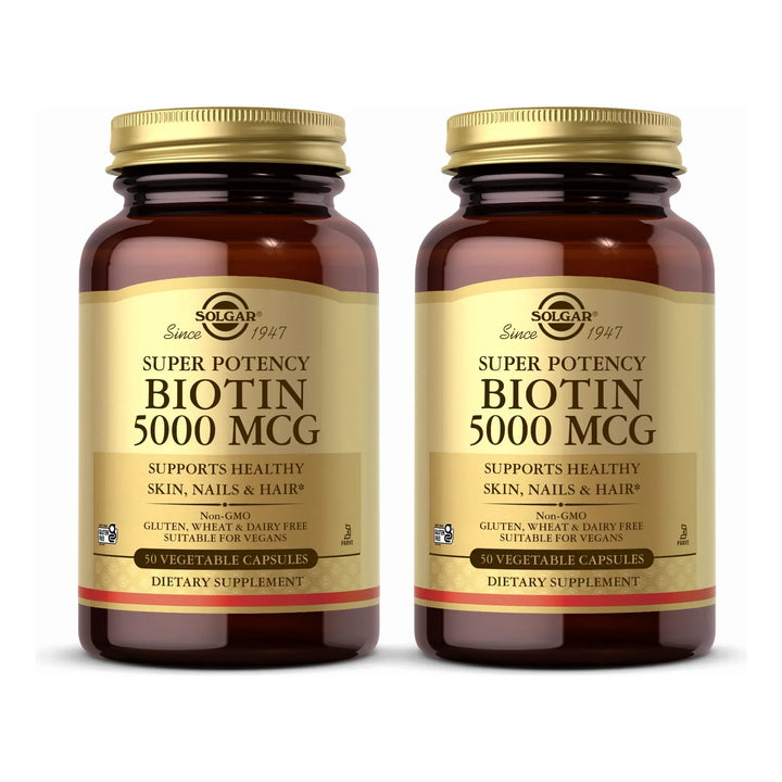 Biotina 5000 Mcg 50 Cápsulas Vegetales Paquete De 2 Para Cab - Imagen 1