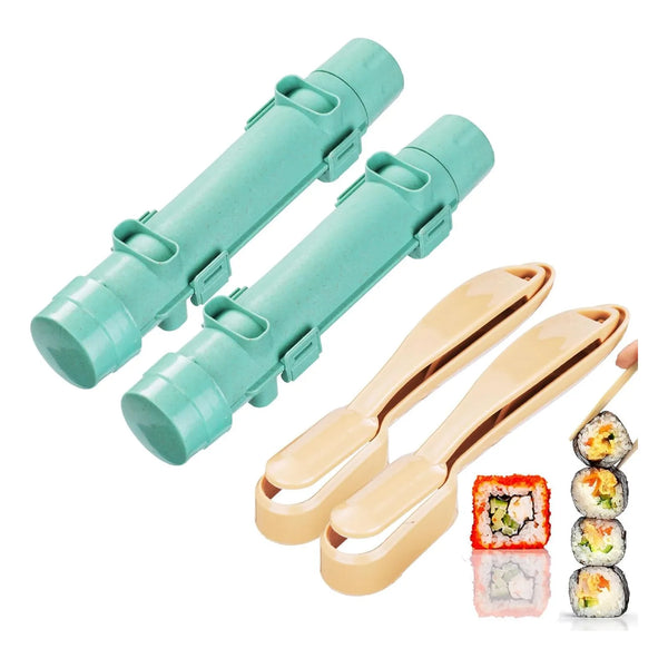 Kit De Sushi Casero Con Rodillos Bazuca Y Moldes De Arroz On - Imagen 1