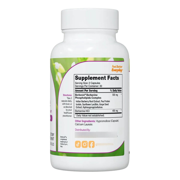 Berberina Berbevis Apoyo Clínico Metabolismo Glucosa 60 Cáps - Imagen 3