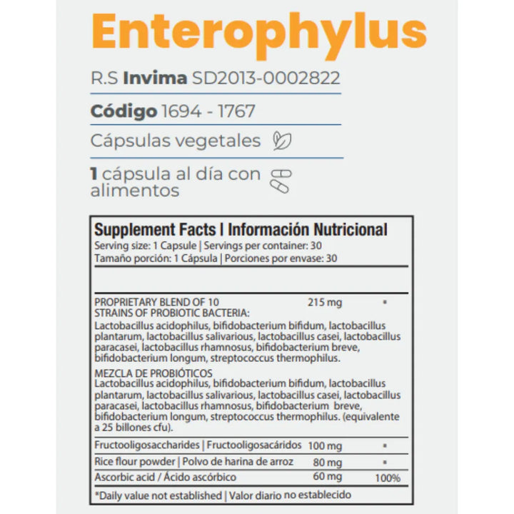 Enterophylus Healthy America Probioticos X60 - Imagen 3