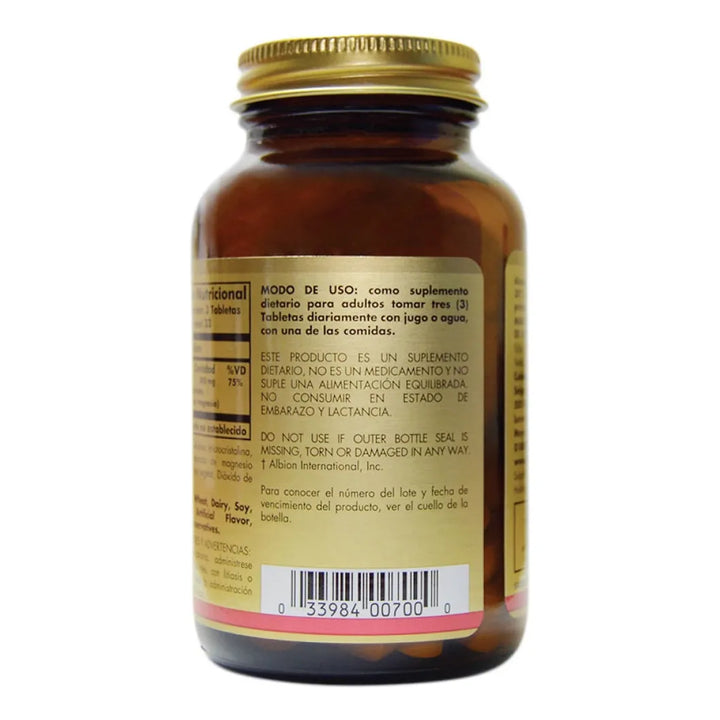 Chelated Magnesium Solgar X 100 Tabletas Sin Sabor - Imagen 2