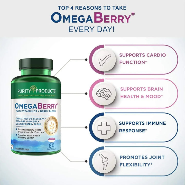 Aceite De Pescado Omegaberry Con Vitamina D3 Acai Orgánico 1 - Imagen 3