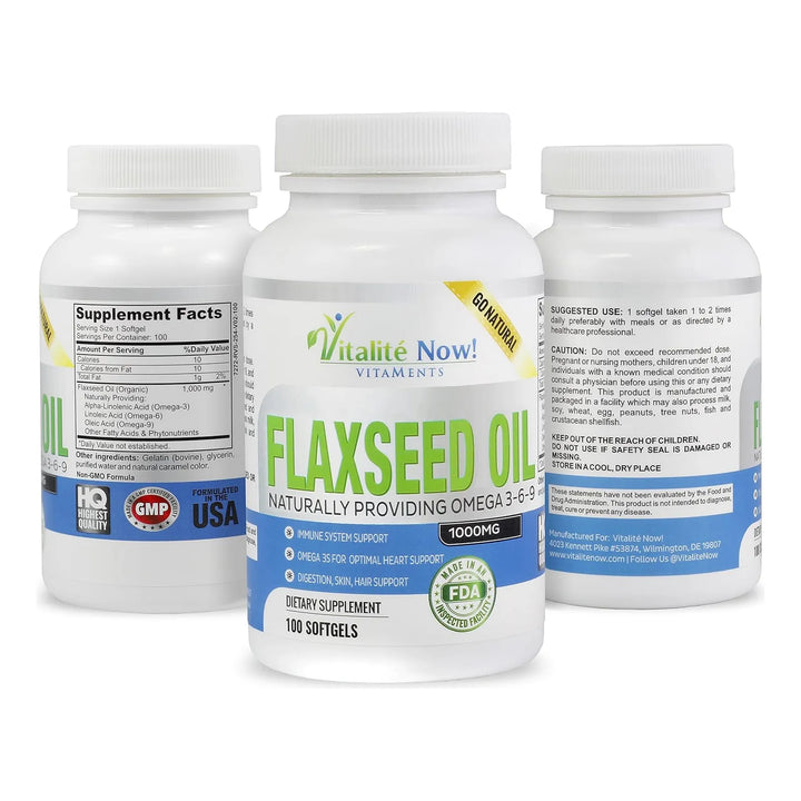 Cápsulas Blandas Aceite Linaza Orgánico 1000 Mg Prensado En - Imagen 2