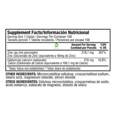 Chelated Zinc 40 Mg Ninguno - Imagen 2