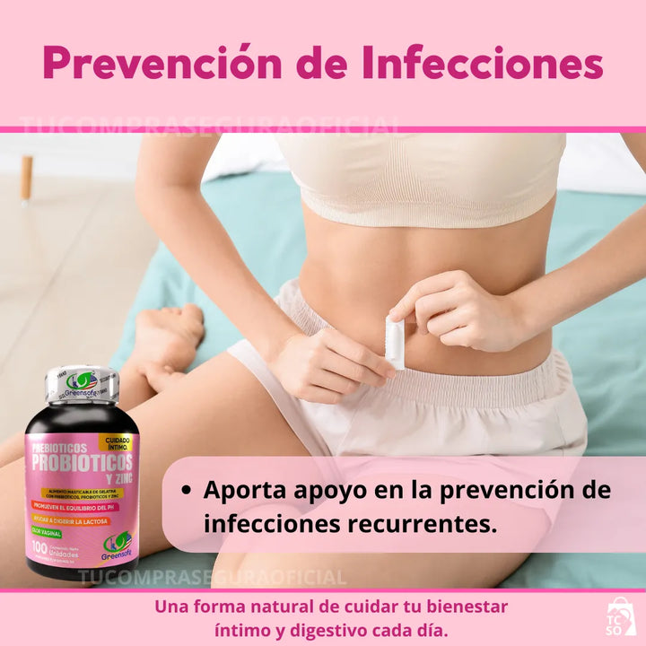 Probióticos Prebióticos Y Zinc Cuidado Intimo De La Mujer Sin Sabor - Imagen 4