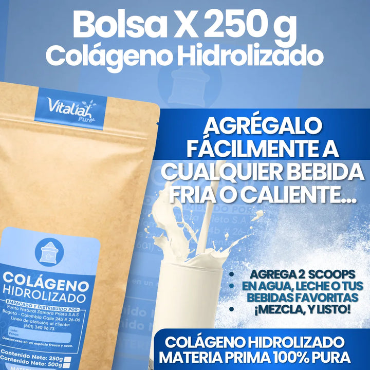 Colágeno Hidrolizado Puro Vitaliah 250g + Mentas Stevia - Imagen 8