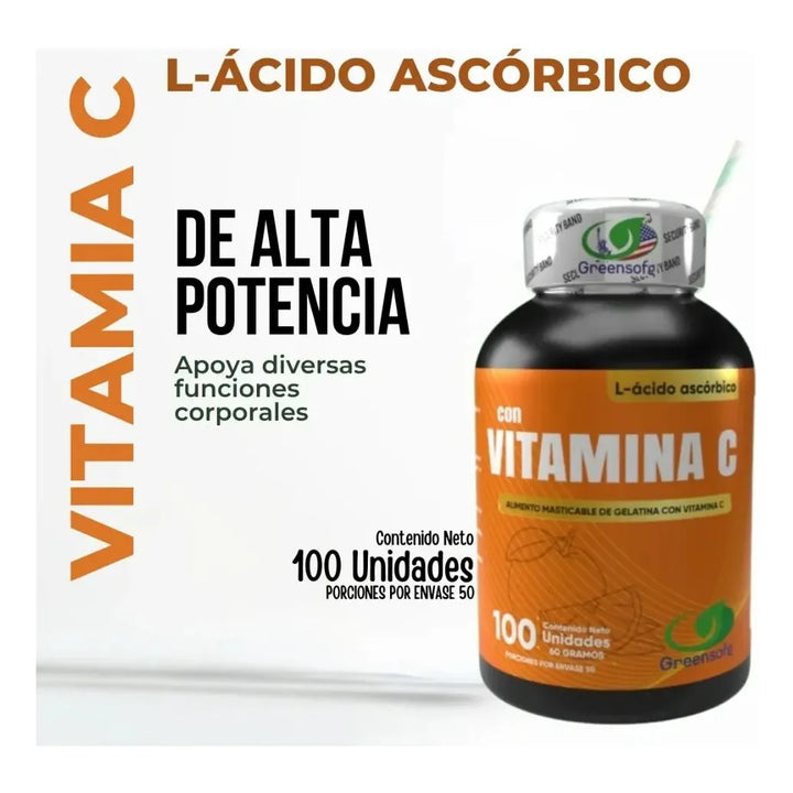 Vitamina C Americana Capsulas- Acido Ascorbico Alta Potencia 1000mg - Imagen 8