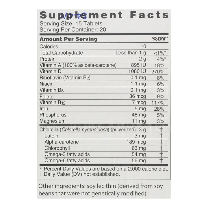 Clorella En Comprimidos 200 Mg Enriquecidos Con Vitaminas 30 - Imagen 2