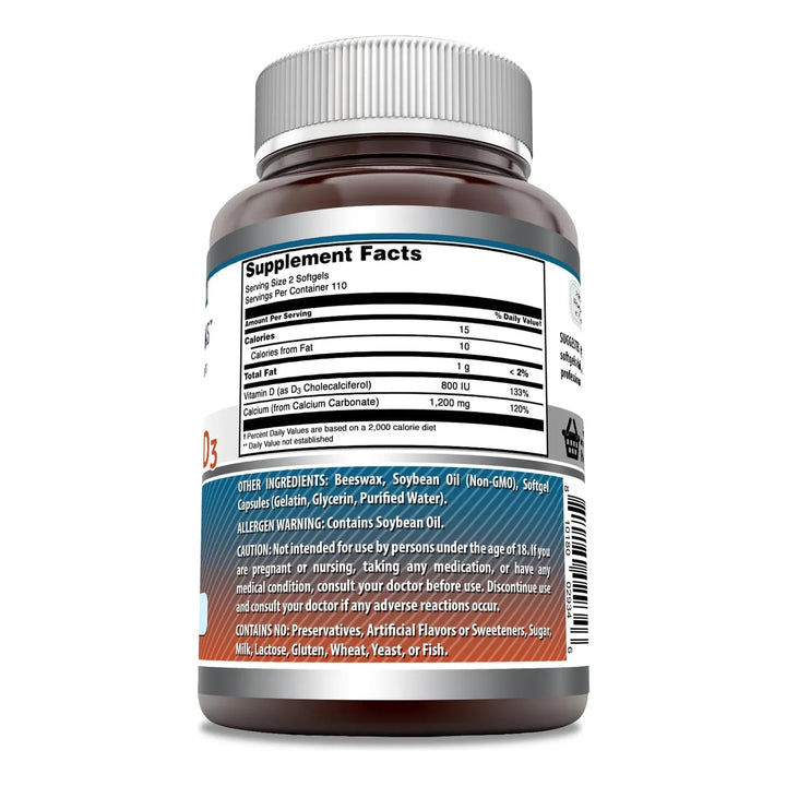 Calcio Fluido Con Vitamina D3 220 Cápsulas Blandas Aumento S - Imagen 3