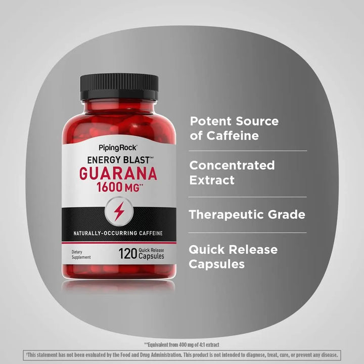 Cápsulas De Guaraná 1600 Mg 120 Unidades Extracto Mega Fuerz - Imagen 4