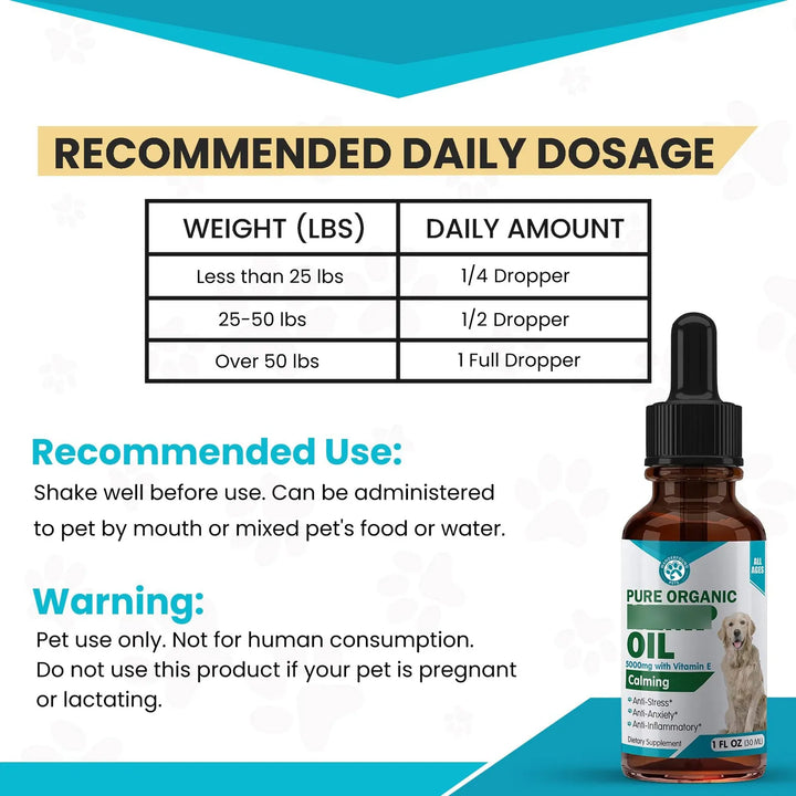 Aceite De Cáñamo 5000 Mg Para Perros Y Gatos Alivio Ansiedad - Imagen 5