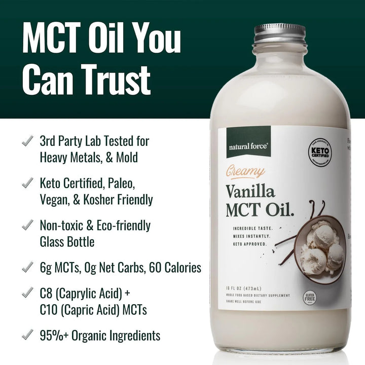 Aceite Mct Orgánico 500 Ml Botella Vidrio Puro 100% Aceite C - Imagen 3