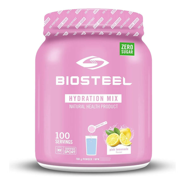 Biosteel Hidratación Limonada Rosa Sin Azúcar 100 Porciones 5 Electrolitos