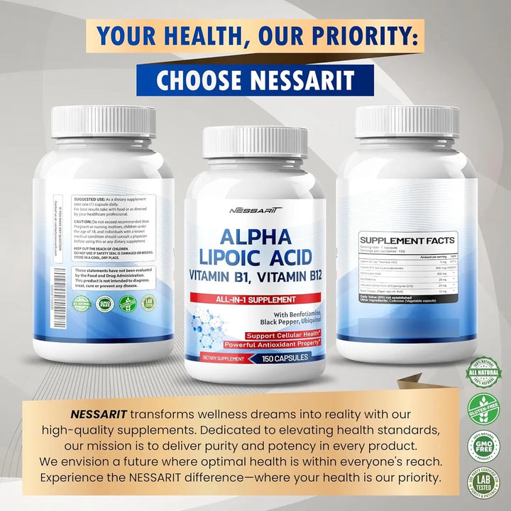 Ácido Alfa Lipoico 800 Mg Con Vitamina B1 Y B12 Benfotiamina - Imagen 6