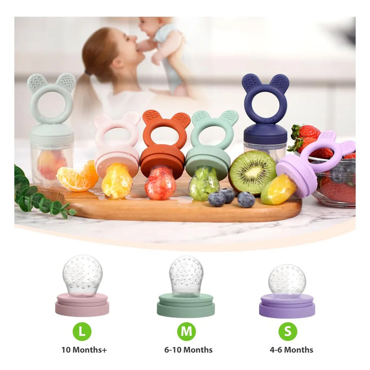 Alimentador De Frutas Frescas Para Bebés Paquete De 2 Malla Color Talla Del Chupo - Imagen 4