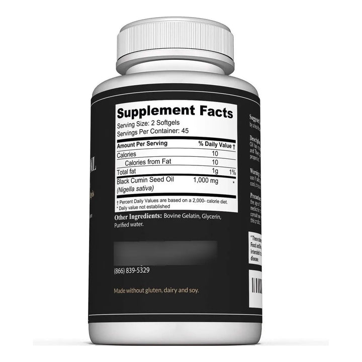 Cápsulas De Aceite De Semilla De Comino Negro 1000 Mg Porció - Imagen 2