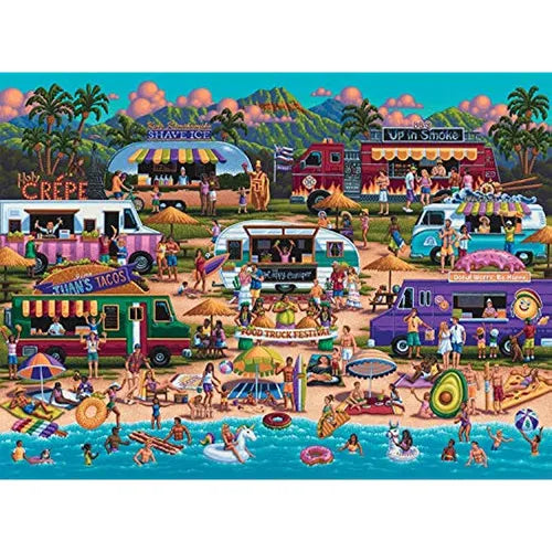 Rompecabezas Buffalo Games Pun Fuzzles Hawaiian Food Truck Festival Diversion Familiar