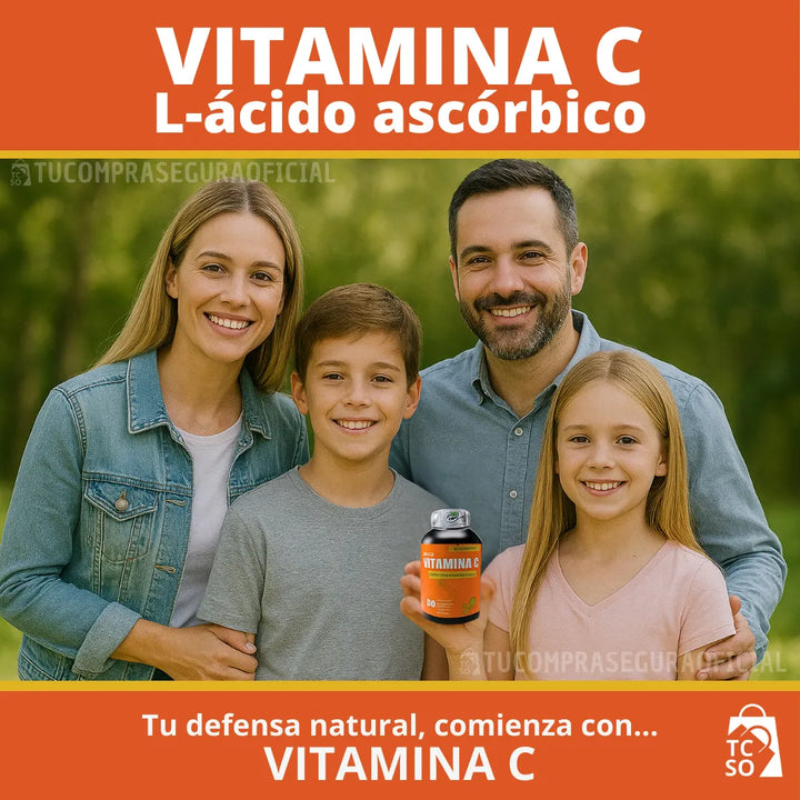 Vitamina C 1000mg Pura Acido Ascórbico Caps  Sistema Inmune Natural - Imagen 3
