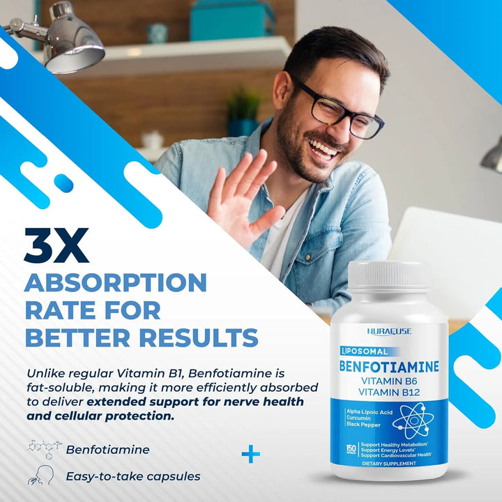 Benfotiamina Liposomal 600 Mg Vitamina B6 B12 Ácido Alfa Lip - Imagen 5