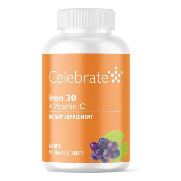 Masticables De Hierro Y Vitamina C Uva 30 Mg 90 Unidades Vit - Imagen 1