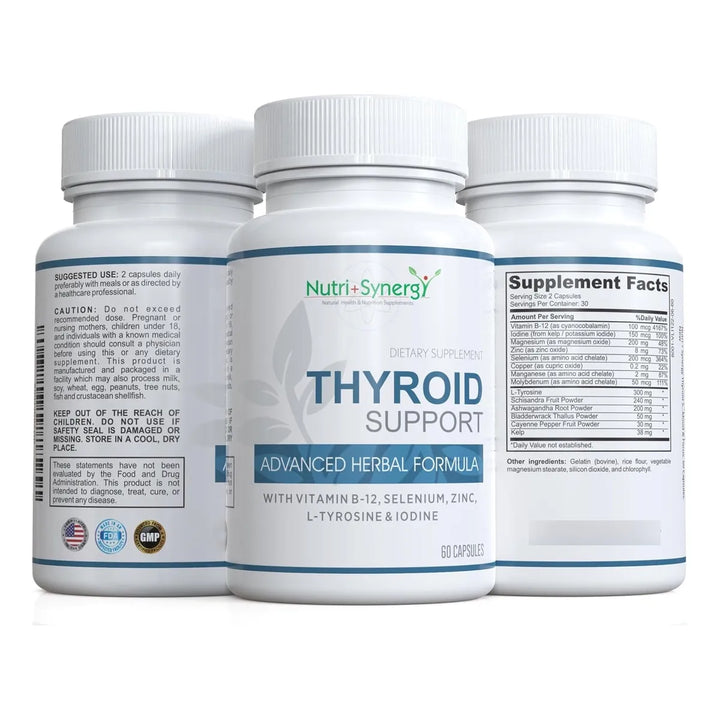 Soporte Tiroides L-tirosina Yodo Vitaminas Minerales 60 Cáps - Imagen 4
