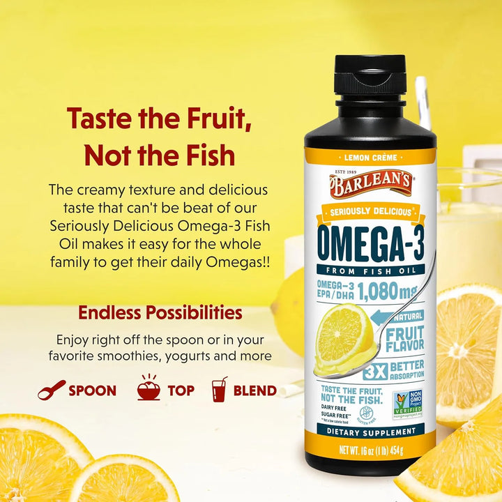 Aceite De Pescado Omega 3 1080 Mg Epa Y Dha Crema Lima 1 Lb - Imagen 3