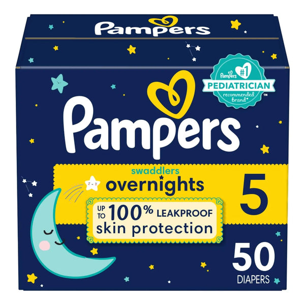Pañales Pampers Swaddlers Overnights Talla 5 X 50 Unidades Protección Nocturna Absorbente