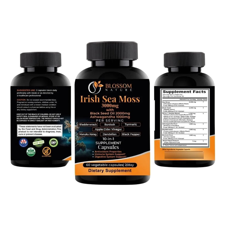 Cápsulas De Musgo Marino Irlandés 10 En 1 Con 3000 Mg De Ace - Imagen 8