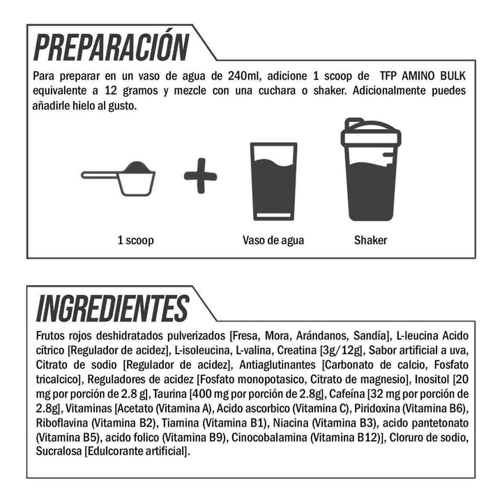 Creatina Tfp Amino Bulk 300 Grs Uva - Imagen 4