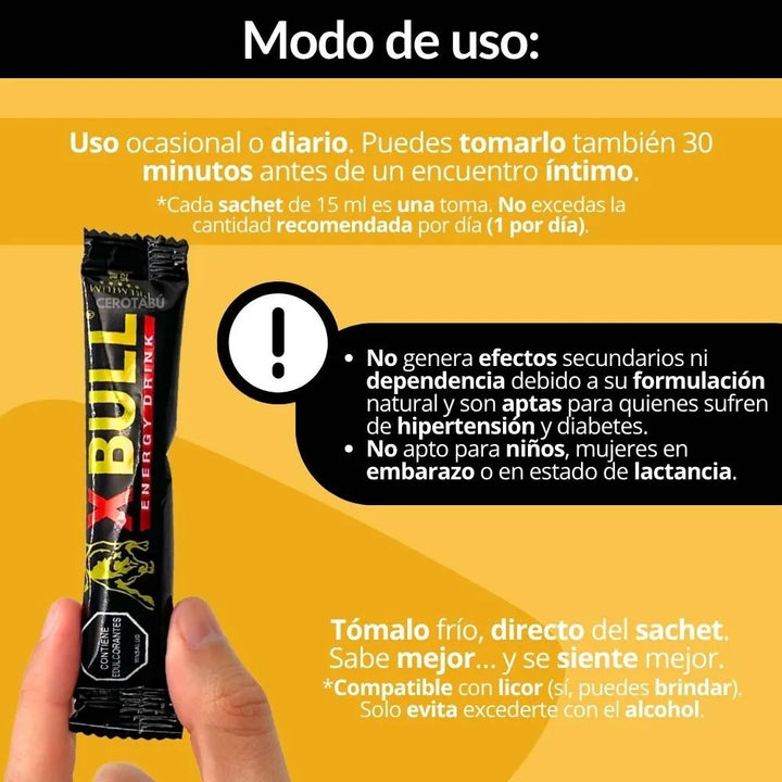 Energizante Natural Masculino Xbull X10 Sachet - Imagen 4