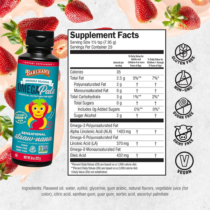 Omega 3 Niños 1473 Mg Epa Dha Cerebro Y Ojos Frutas 227 Gr - Imagen 6