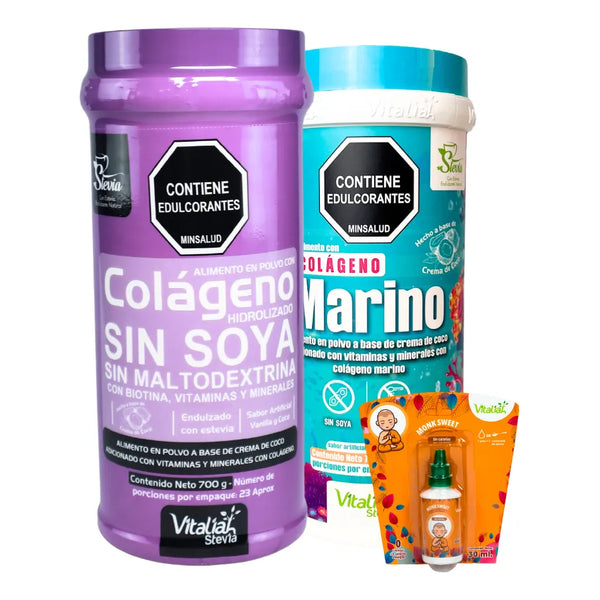 Kit Colágeno Hidrolizado Vitaliah Marino + Vainilla + Monk 30ml - Imagen 1