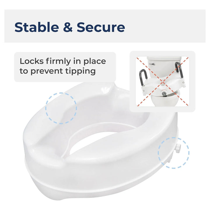 Asiento De Inodoro Elevado Con Cerradura, Estándar, 10 Cm - Imagen 4