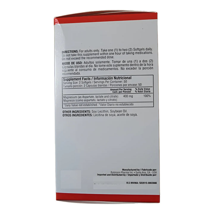 Super Magnesio 400mg X 100 Ha Sin Sabor - Imagen 4