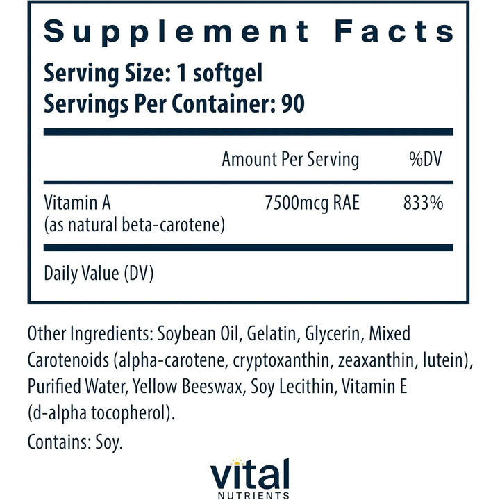 Beta Caroteno Natural 25000 Ui Antioxidante Alta Dosis Apoyo - Imagen 2