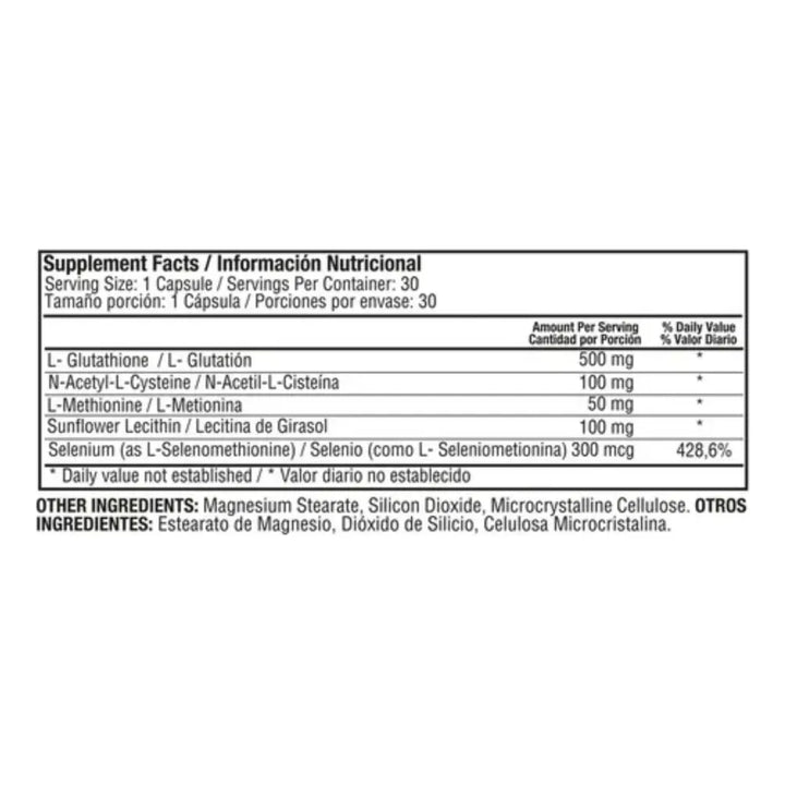 L - Glutation 500mg X30 Cap Ha Ninguno - Imagen 2