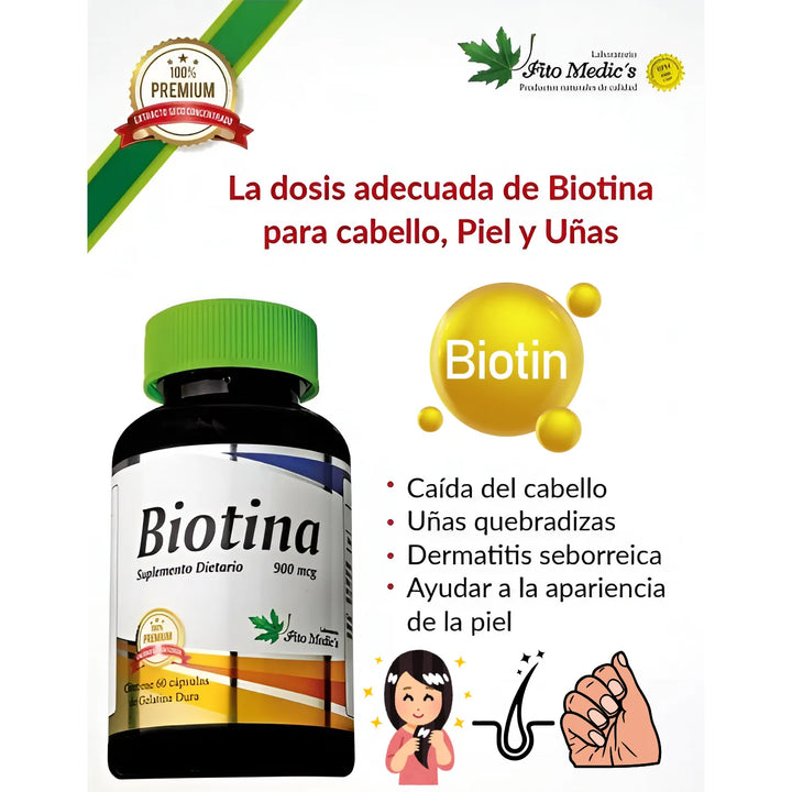 Biotina + Colágeno Hidrolizado Sin Sabor - Imagen 2